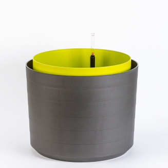 Duża donica samonawadniająca okrągła Plastia Berberis 55 cm szaro-brązowy - 2