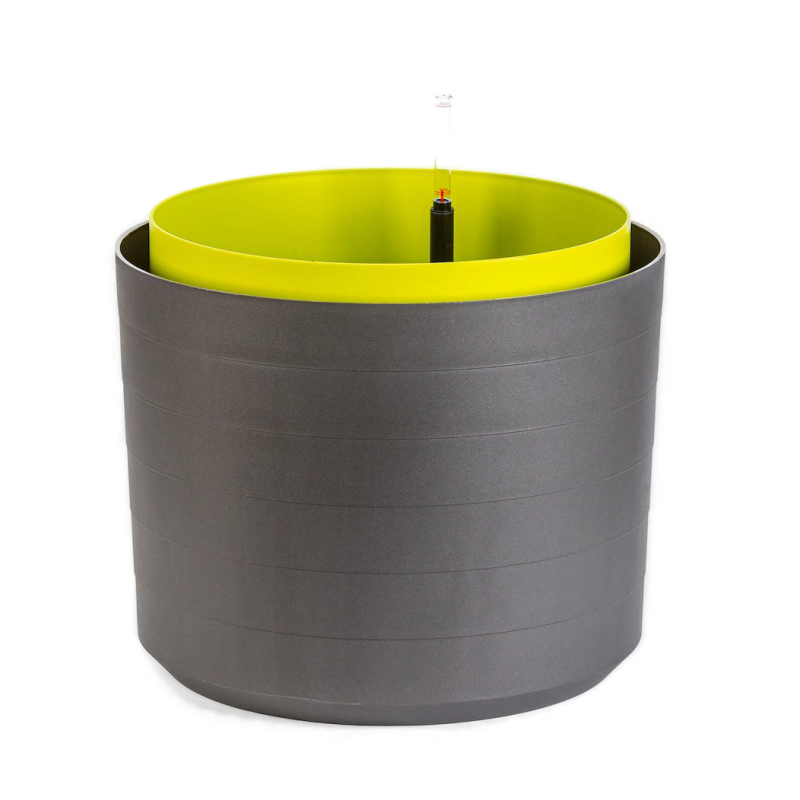 Duża donica samo-nawadniająca okrągła Urbalive Berberis szaro-brązowy 55 cm