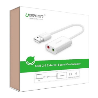 Karta dźwiękowa USB UGREEN US205 15cm (biała) - 3