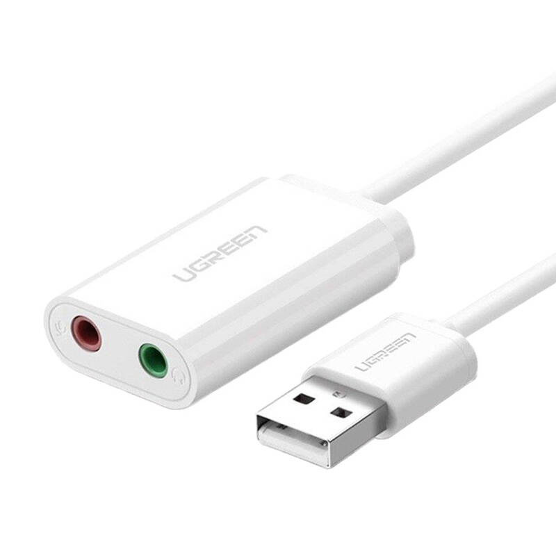  UGREEN US205 USB Sound Card 15cm (White)