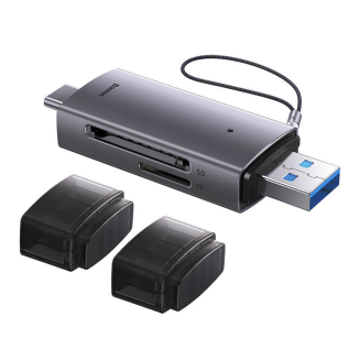  BASEUS Lite Series SD/TF USB-A+USB-C Memory Card Reader (Gray) - 5