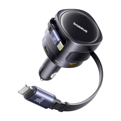 Ładowarka samochodowa BASEUS Enjoyment Max 90W USB-C/Lightning (czarna)