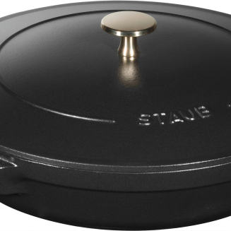  Set of 2 Staub cast iron cookware with lid - 24 cm, Black - 7