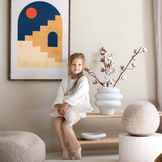 Pufa dziecięca Wigiwama Pouffe Cream White - 6