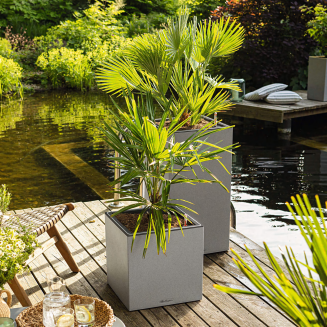 Lechuza Canto Stone 40 LED flowerpot, stone gray column - 3