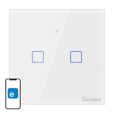 Dotykowy włącznik światła WiFi Sonoff T0 EU TX (2-kanałowy)