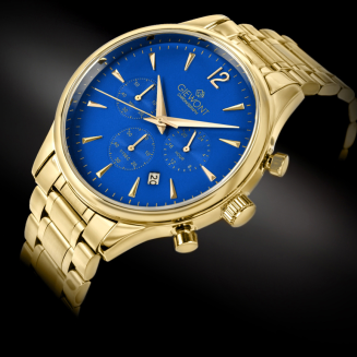 Zegarek Męski Giewont Chronograph Sapphire Złoto Niebieski GW6310-B5 - 2