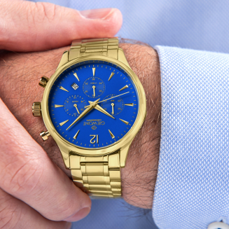 Zegarek Męski Giewont Chronograph Sapphire Złoto Niebieski GW6310-B5 - 4