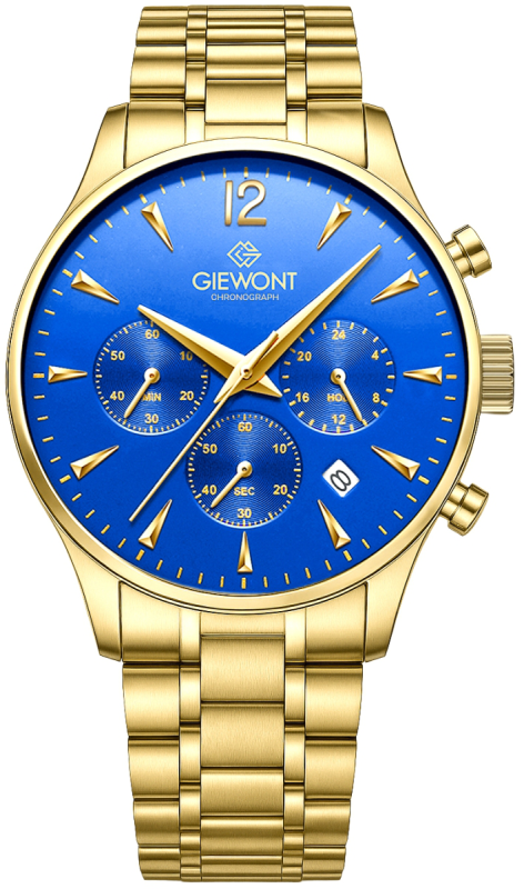 Zegarek Męski Giewont Chronograph Sapphire Złoto Niebieski GW6310-B5