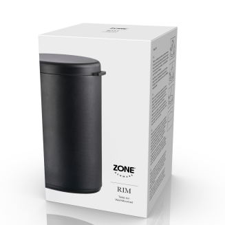 Kosz łazienkowy ścienny Zone Denmark Rim Black 3.3l - 4