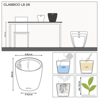 Donica Lechuza Classico Premium LS 21 | 28 | 35 | 43 | 50 biały połysk - 5