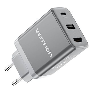 Ładowarka sieciowa VENTION FJAH0 USB-C USB-A HDMI GaN 60W (szara) - 2
