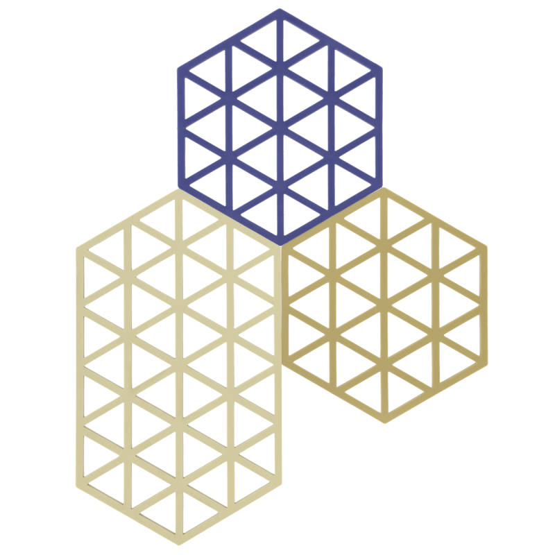  Set of 3 Zone Denmark Triangles Khaki&Sand&Indigo coasters