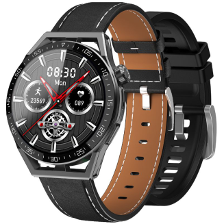 Smartwatch  Rubicon RNCE88-1 Czarny- Czarny Pasek Silikonowy + Czarny Pasek Skórzany - 2