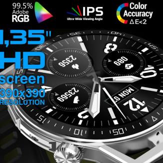 Smartwatch  Rubicon RNCE88-1 Czarny- Czarny Pasek Silikonowy + Czarny Pasek Skórzany - 8