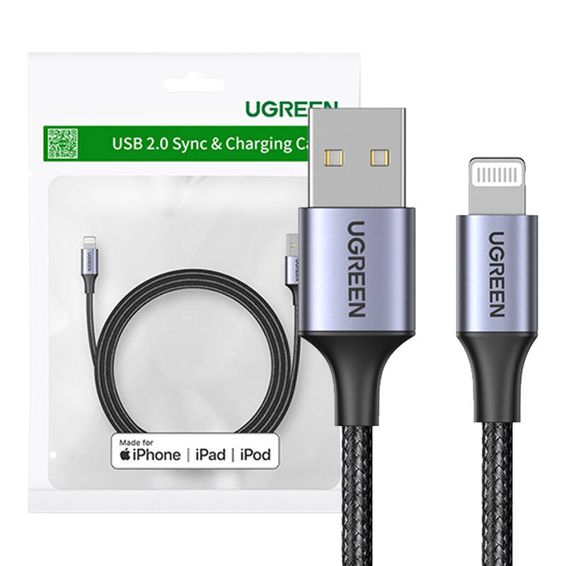 Kabel UGREEN US199 USB-A-Lightning 1m (czarny)