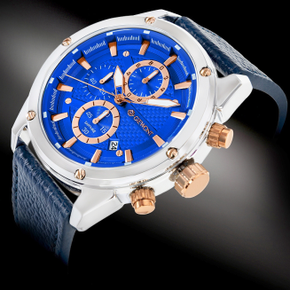 Zegarek Męski Giewont Chronograph Sapphire Srebrno Niebieski GW8810-A2 - 2