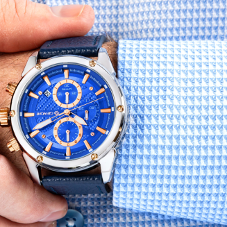 Zegarek Męski Giewont Chronograph Sapphire Srebrno Niebieski GW8810-A2 - 5