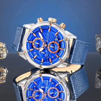 Zegarek Męski Giewont Chronograph Sapphire Srebrno Niebieski GW8810-A2 - 6