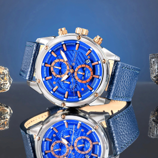 Zegarek Męski Giewont Chronograph Sapphire Srebrno Niebieski GW8810-A2 - 6