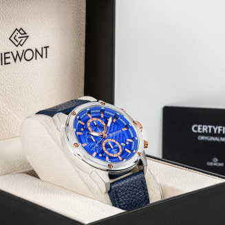 Zegarek Męski Giewont Chronograph Sapphire Srebrno Niebieski GW8810-A2 - 8