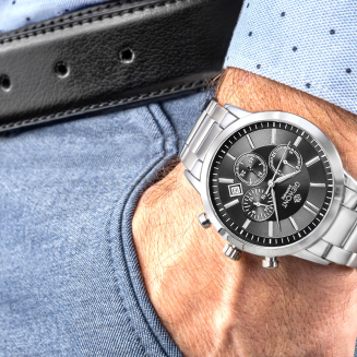 Zegarek Męski Giewont Chronograph Sapphire Srebrno Czarny GW8510-B1 - 4