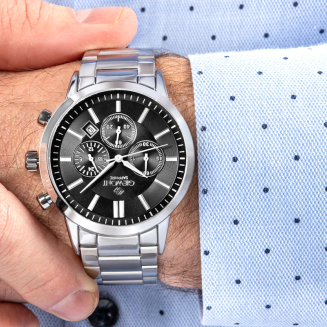 Zegarek Męski Giewont Chronograph Sapphire Srebrno Czarny GW8510-B1 - 5
