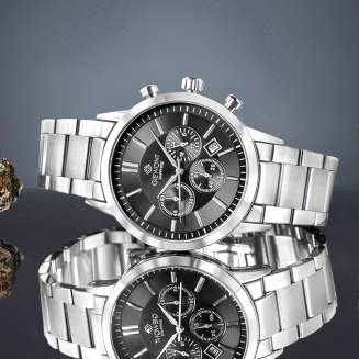 Zegarek Męski Giewont Chronograph Sapphire Srebrno Czarny GW8510-B1 - 6