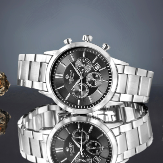 Zegarek Męski Giewont Chronograph Sapphire Srebrno Czarny GW8510-B1 - 6