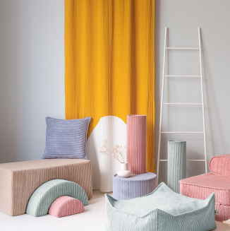  Wigiwama Square Ottoman Peppermint Green Children's Pouf - 2