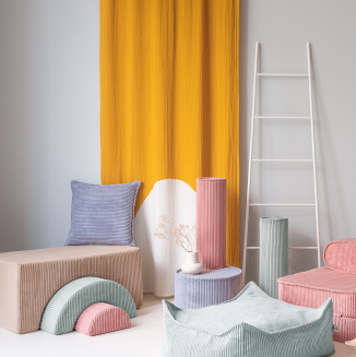 Pufa dziecięca Wigiwama Square Ottoman Peppermint Green - 2