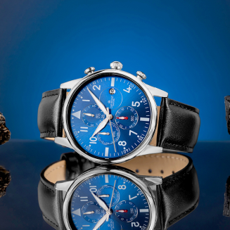 Zegarek Męski Giewont Chronograph Sapphire Czarno Niebieski GW5630-A3 - 5