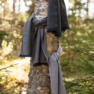 Szal z wełny merino Lapuan Kankurit HUURRE grey 35x180 cm - 4