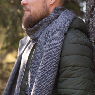 Szal z wełny merino Lapuan Kankurit HUURRE grey 35x180 cm - 2