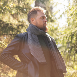 Szal z wełny merino Lapuan Kankurit HUURRE grey 35x180 cm - 3