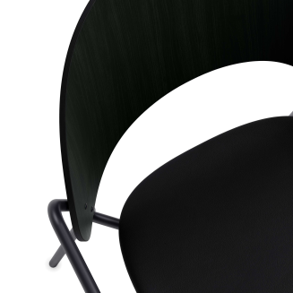  Eva Solo Dosina black oak & black leather armchair - 7