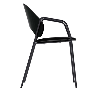  Eva Solo Dosina black oak & black leather armchair - 6