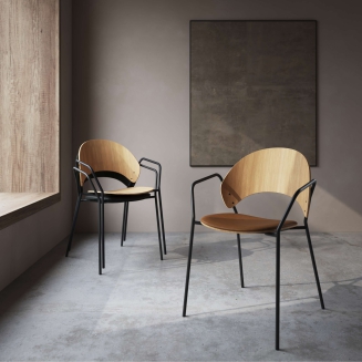  Eva Solo Dosina black oak & black leather armchair - 5