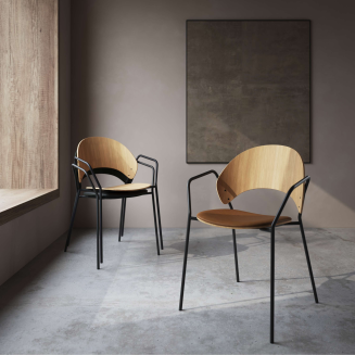 Krzesło z podłokietnikami Eva Solo Dosina black oak & black leather - 5