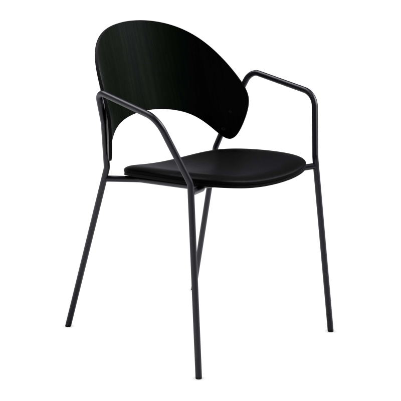  Eva Solo Dosina black oak & black leather armchair