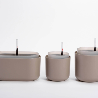 PLASTIA TOLITA Donica samonawadniająca okrągła 16 cm jasnoszary - 4