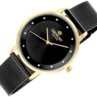 Zegarek Damski Giewont Sapphire Złoto Czarny GW4130-B4 - 3