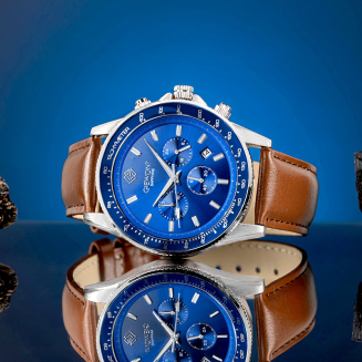 Zegarek Męski Giewont Chronograph Sapphire Brązowo Niebieski GW3520-A5 - 5