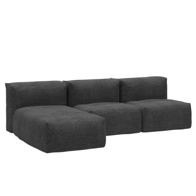  Reclining Sofa SACKit Soft Black Sofa 3 Seater Lounger