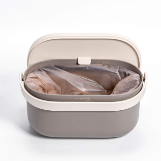 PLASTIA Pojemnik na bioodpady z ramką i filtrem kawowym 3.1 ltr jasnoszary - 3