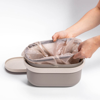 PLASTIA Pojemnik na bioodpady z ramką i filtrem kawowym 3.1 ltr jasnoszary - 4