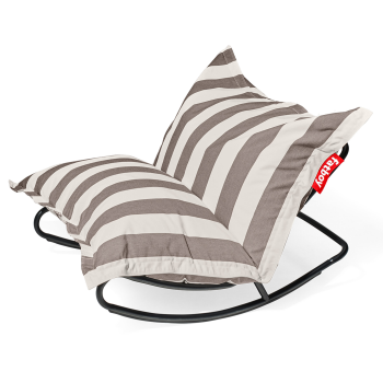 Pufa Fatboy The Original Outdoor Stripe Cacao + Fotel bujany do puf Rock 'n Roll Black | PROMOCJA 15%