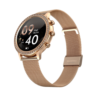 Smartwatch Damski VELTORI VT310-1 Złota Bransoleta + Różowy Pasek Silikonowy - 5