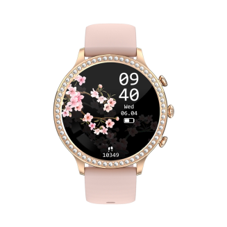 Smartwatch Damski VELTORI VT310-1 Złota Bransoleta + Różowy Pasek Silikonowy - 8