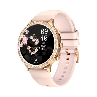 Smartwatch Damski VELTORI VT310-1 Złota Bransoleta + Różowy Pasek Silikonowy - 9